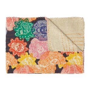 Taj Hotel Home Decor Kantha Cotton Throw | 1-Piece | Multicolor | 50"x70"